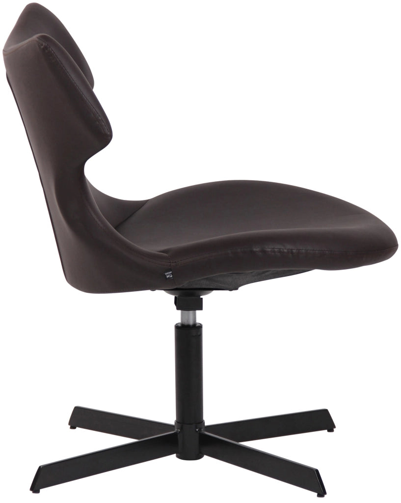 Sedia da lounge Welland in similpelle marrone