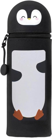 Etui 2-in-1 in silicone - Birra, etui morbido in silicone per matite, contenitore e porta matite, contenitore (pinguino)