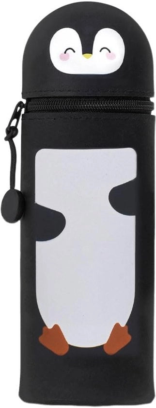 Etui 2-in-1 in silicone - Birra, etui morbido in silicone per matite, contenitore e porta matite, contenitore (pinguino)
