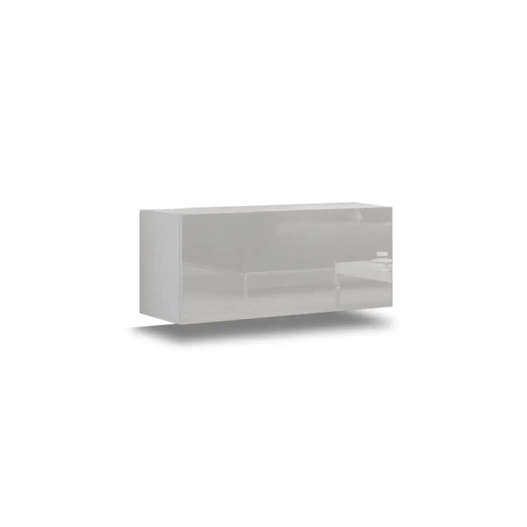 Set di mobili da soggiorno nero e bianco sospesi collezione CEPTO XVI 249cm, 8 pezzi, modulari.