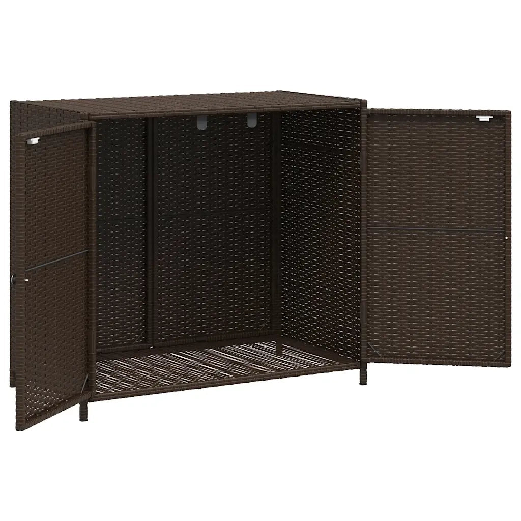 Armadietto Portaoggetti Giardino Marrone 83x45x76 cm Polyrattan 365544