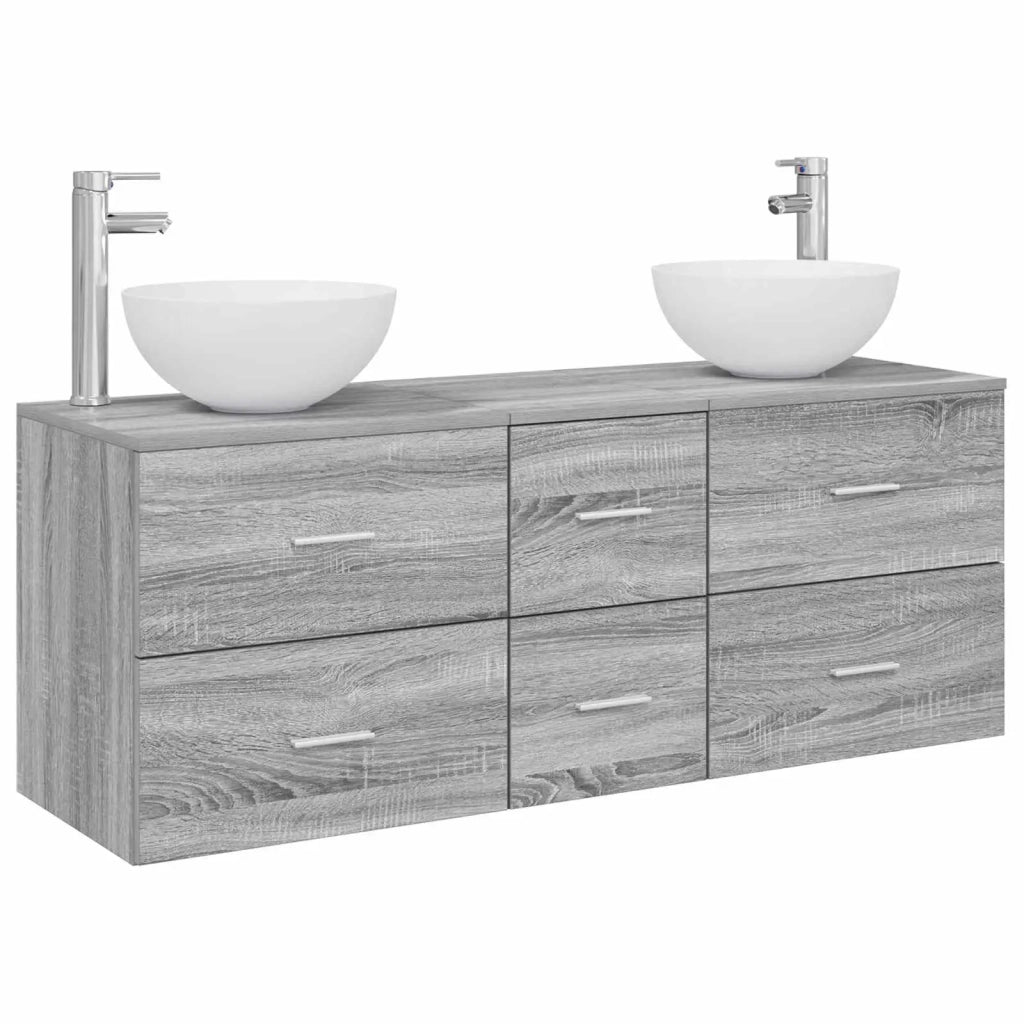 Set di Armadi da Bagno 3 pz Sonoma grigio 49,5 x 35 x 63 cm 3405800