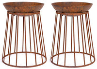 Set 2 Bracieri da Giardino Ø50x63h cm Efesto Ruggine