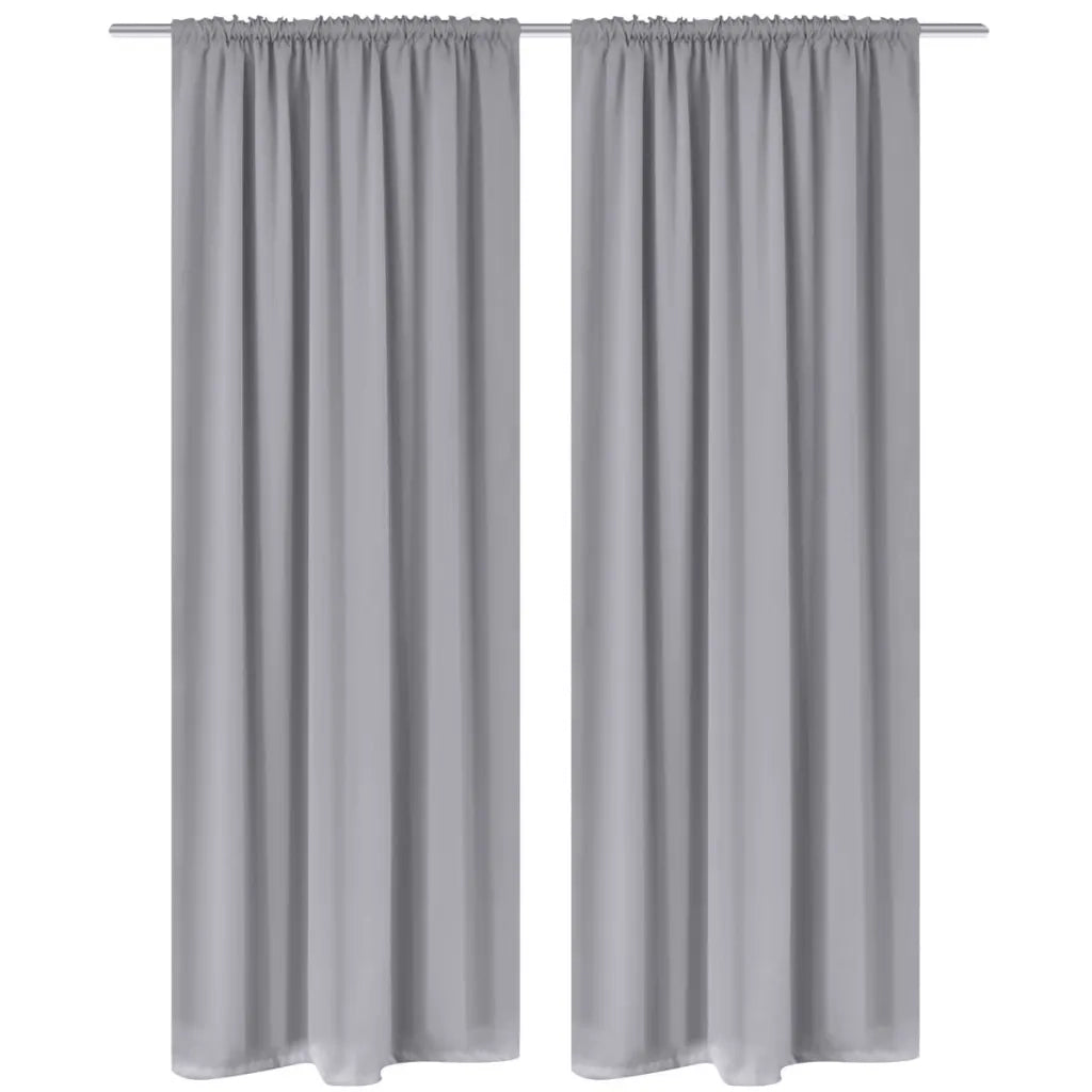 Tende Oscuranti con Testa a Fessura 2 pz Grigie 135x245 cm cod mxl 65201