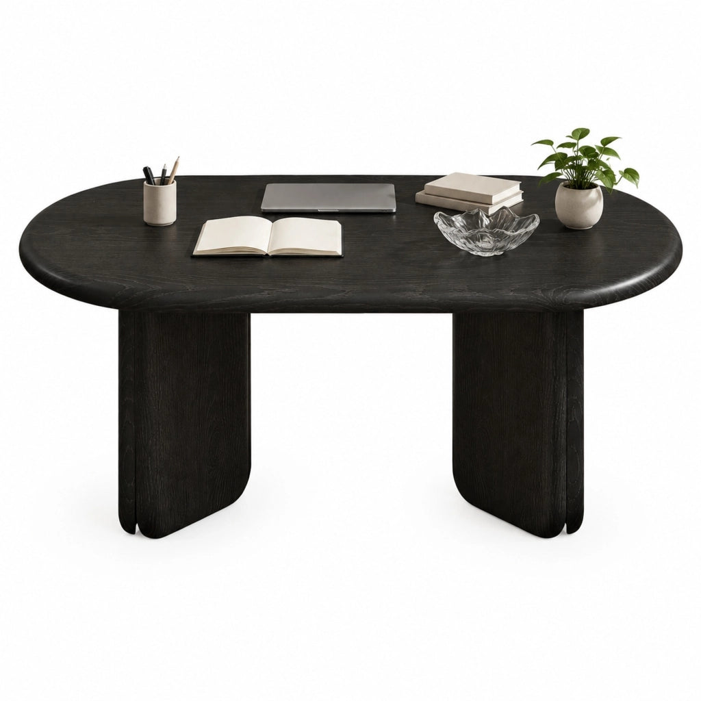 TAVOLO da Caffè Ovale 99x50x40 cm MDF Nero