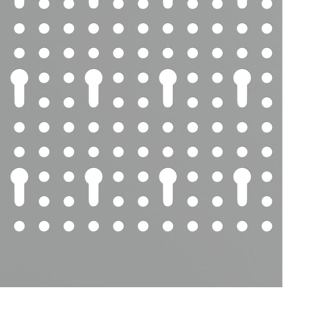 Pegboard - 3 Pezzi con 15 Accessori, Grigio, 50x60 cm, Acciaio