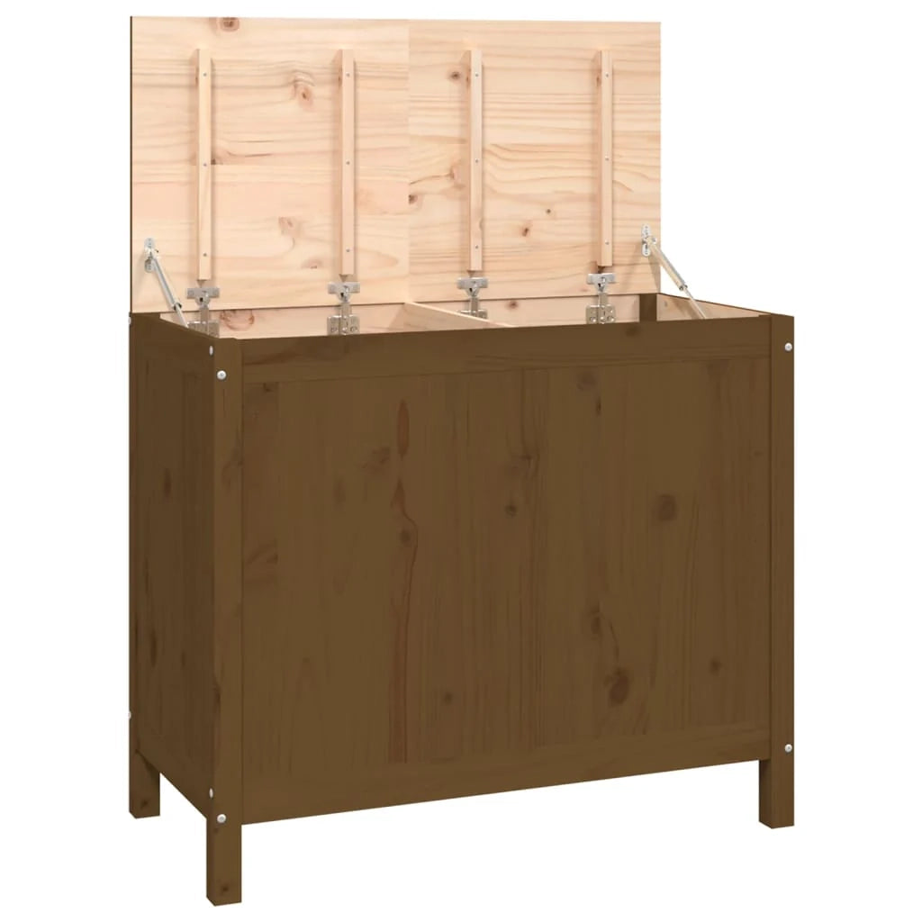 Contenitore per la biancheria color miele 88,5 x 44 x 76 cm legno di pino massiccio 02_0006185