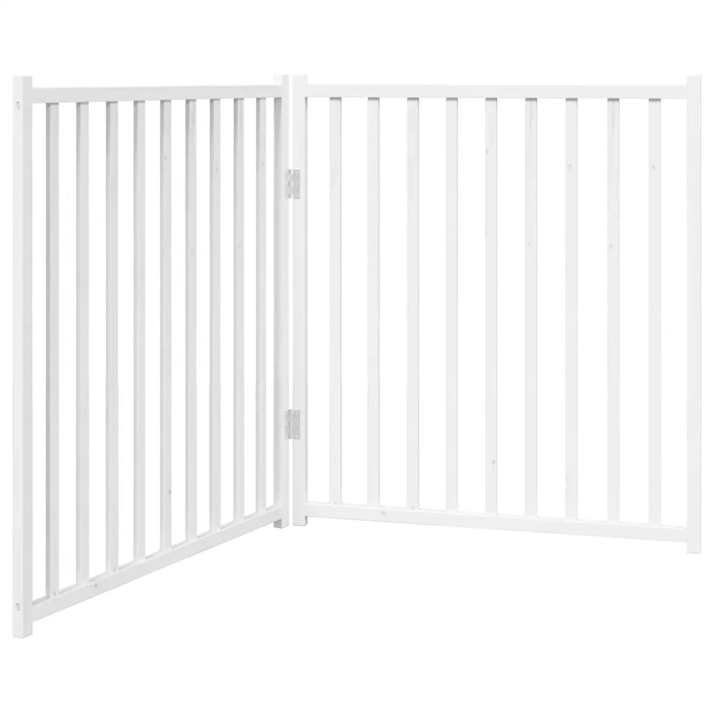 vidaXL Cancello Cani Pieghevole 2 Pannelli Bianco 160cm Massello Abete