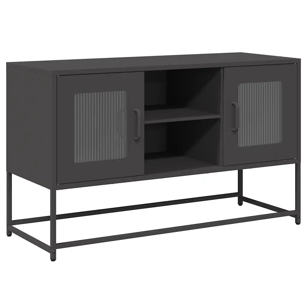 Mobile TV-Credenza per TV-Console TV Nero 100,5x39x60,5 cm in Acciaio 100759