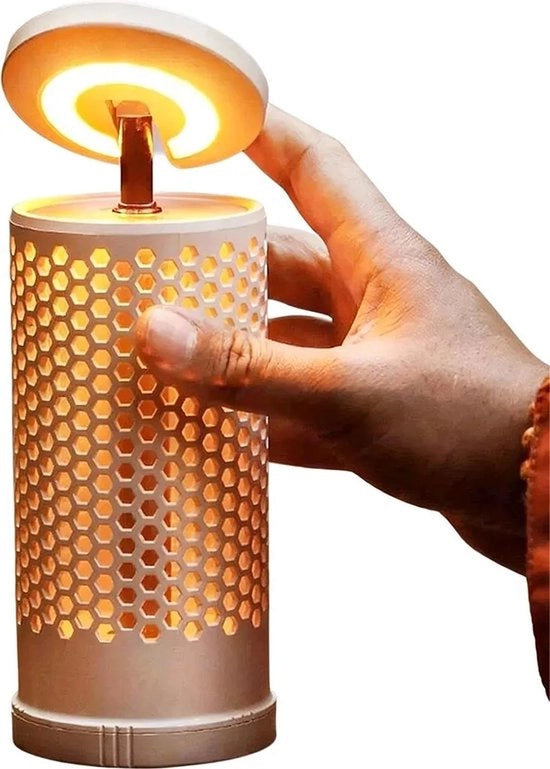 Lampada da campeggio riportabile, 2600mAh lampada LED da campeggio, 4 livelli di illuminazione, testa lampada rotativa, luce calda bianca e luce fredda bianca, illuminazione esterna.