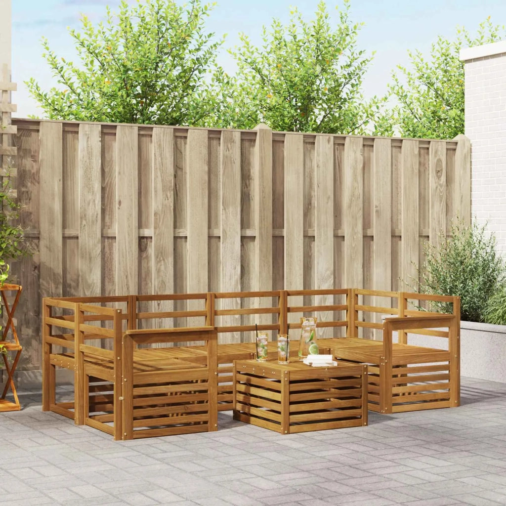 Set di divani da esterno 7 pcs Naturale