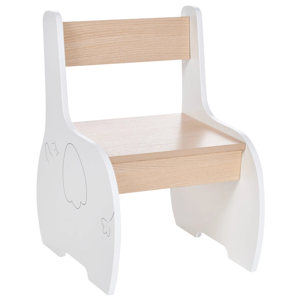 Set per bambini con tavolo 2 posti con sedie in legno bianco e chiaro cameretta elegante