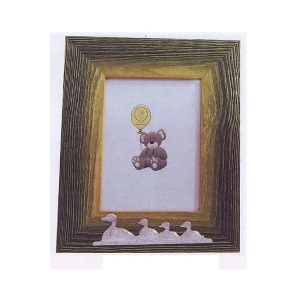 Cornice Portafoto da appoggio in Legno e Papere in Argento 13 x 18 cm