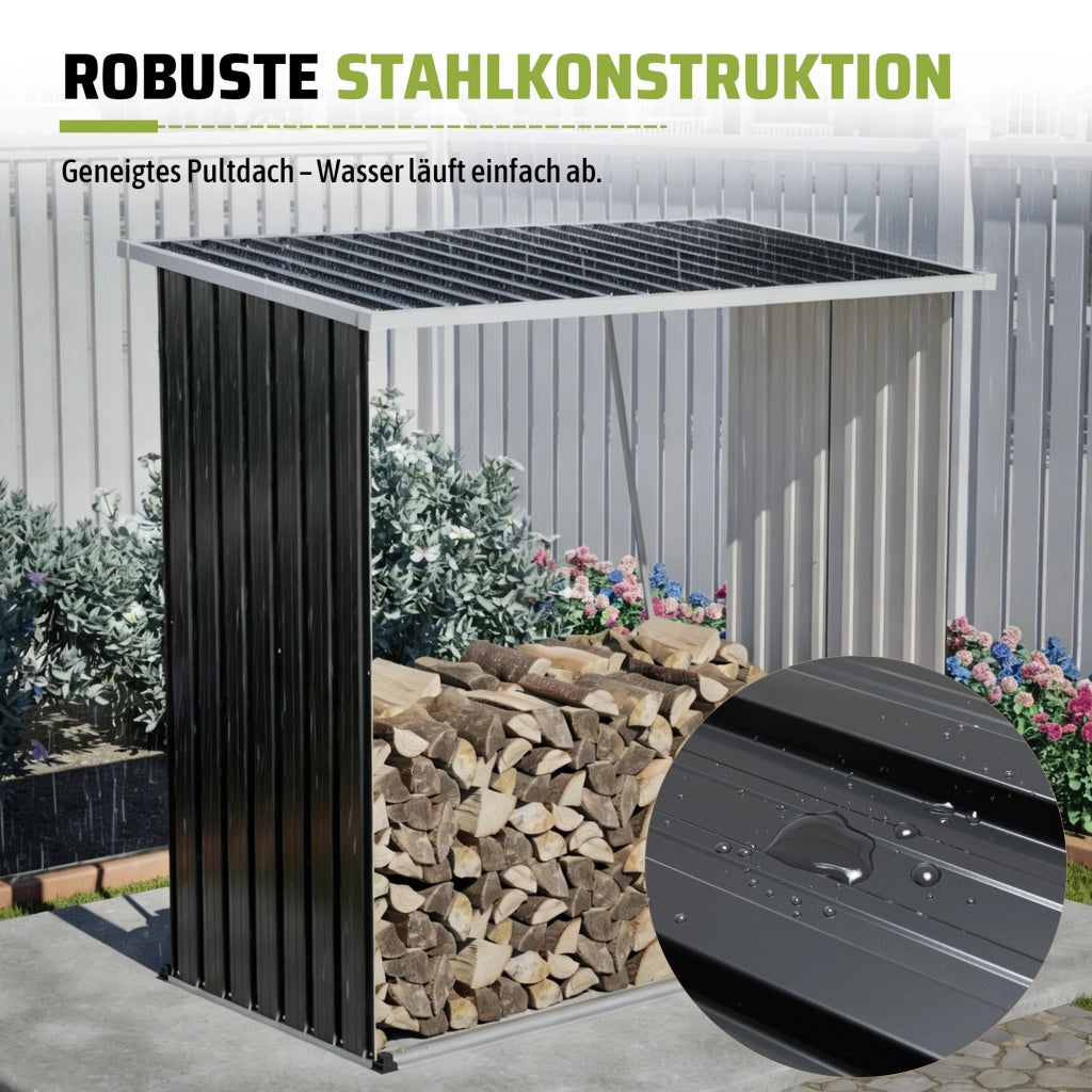 PORTALEGNA In acciaio zincato 172,3x88x158,1 cm Nero