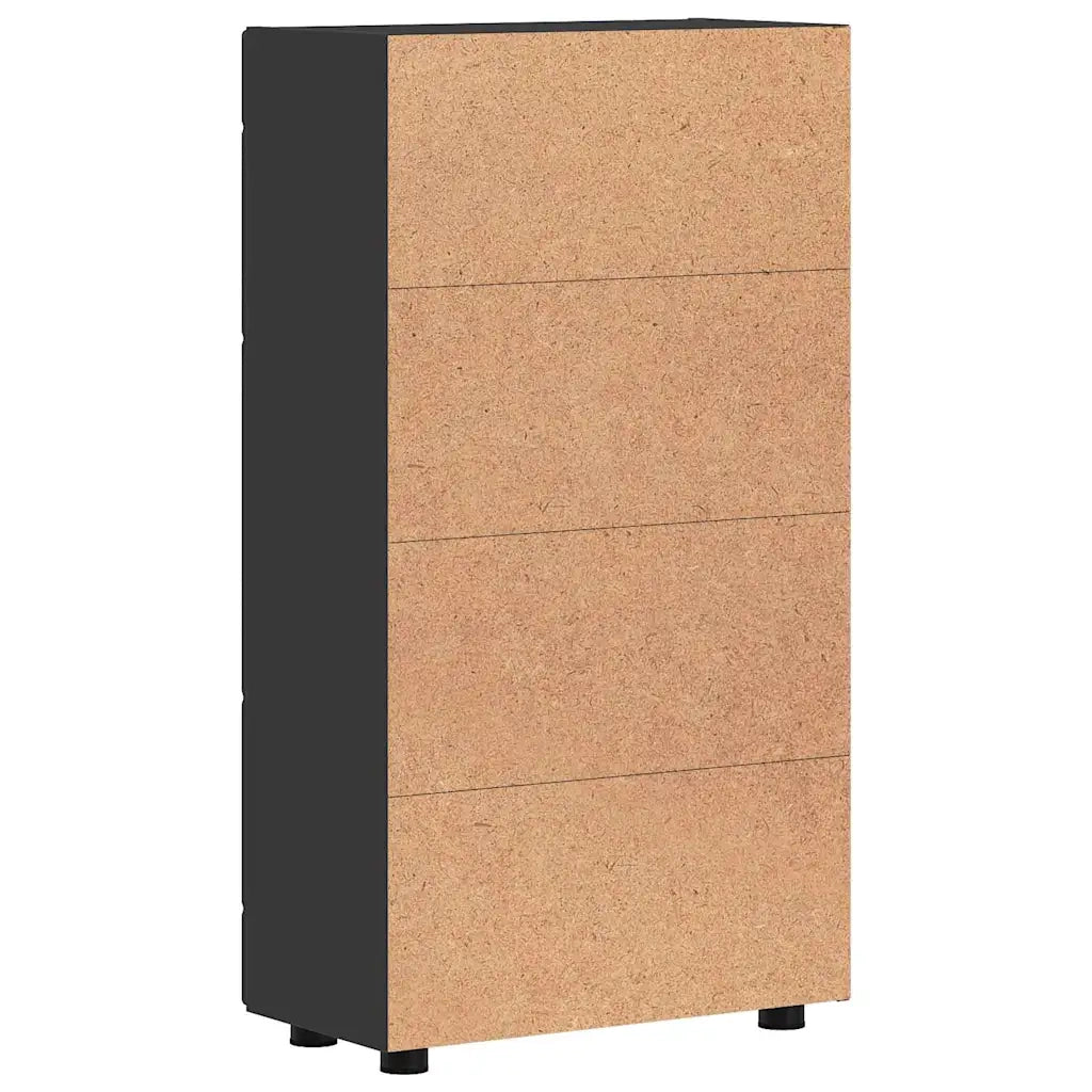 Credenza | Madia | Buffet da pranzo | Armadio da pranzo FLORIN Nero 55,5 x 29 x 100 cm Legno multistrato