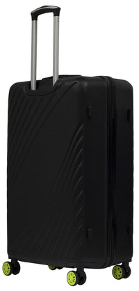 Set 3 Valigie Trolley Rigide in ABS 4 Ruote TSA Ravizzoni Fresh Nero e Giallo Fluo