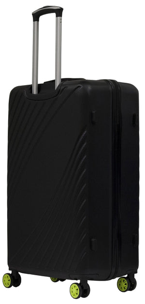 Set 3 Valigie Trolley Rigide in ABS 4 Ruote TSA Ravizzoni Fresh Nero e Giallo Fluo