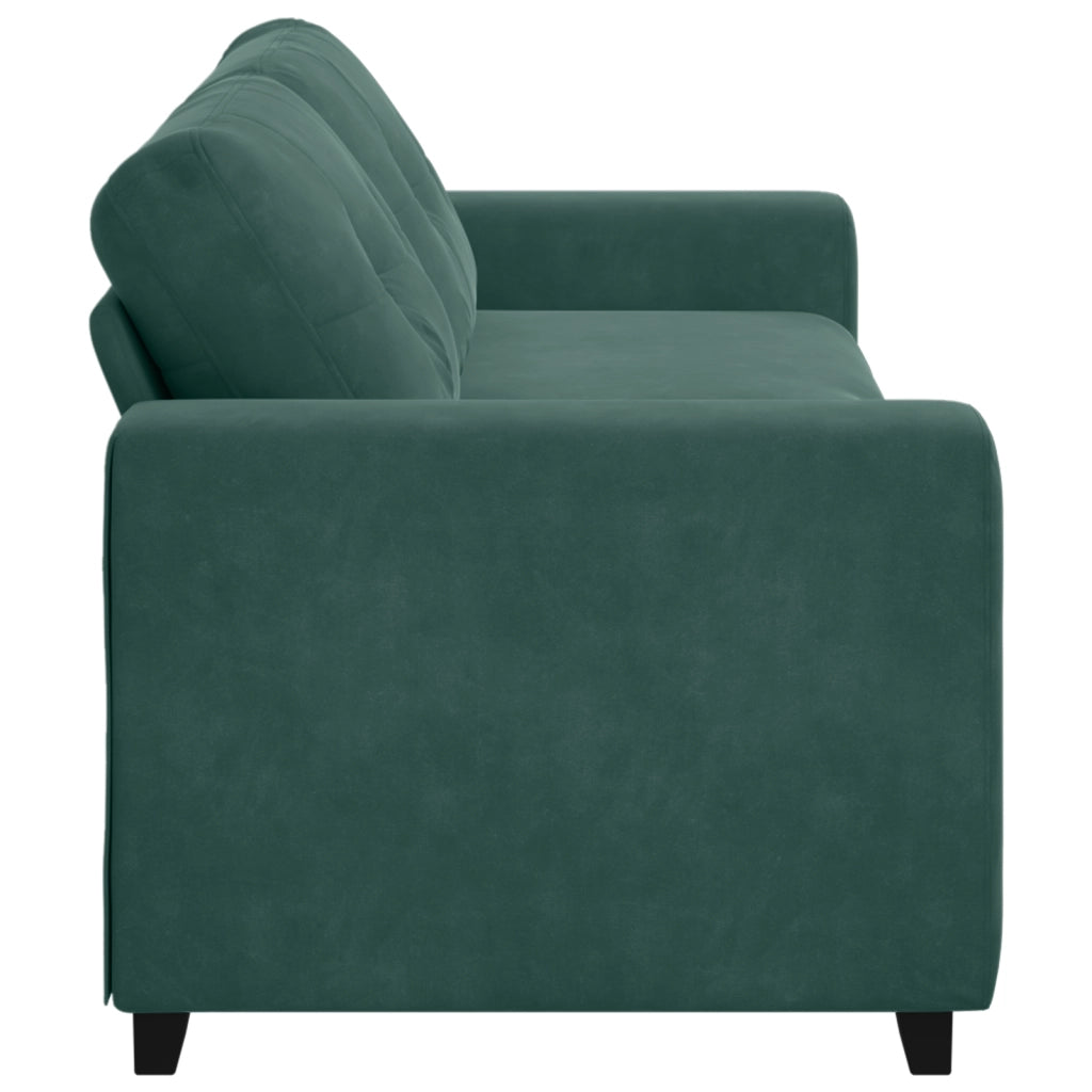 Divano 3 posti  verde scuro 180 cm in velluto