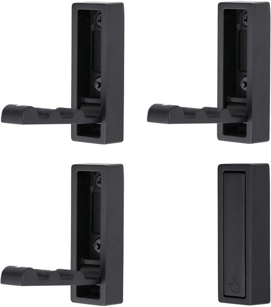 4 pacchi di chiodi a muro pieghevoli, chiodi a muro, attacco a muro pieghevole, becco a 90° pieghevole, supporto per cuffie con viti per cucina, bagno, parete, ufficio, armadio (nero)