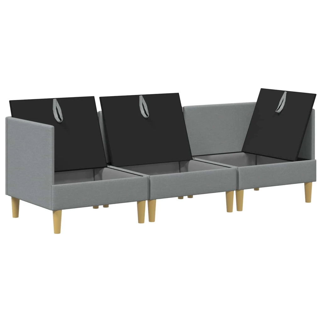 Set di divani modulari con spazio di archiviazione 3 pcs