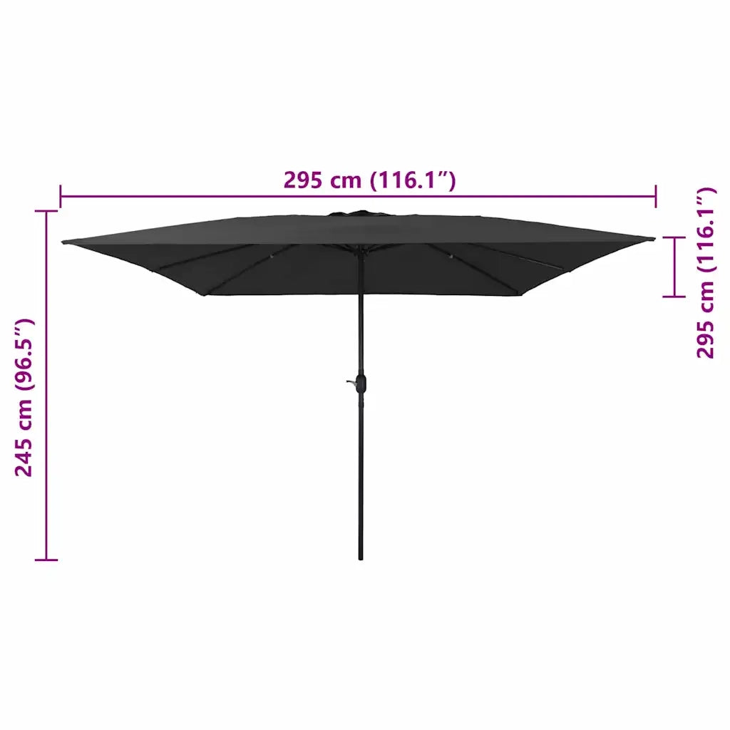 Ombrello da giardino Antracite 295 x 295 x 245 cm 42003654