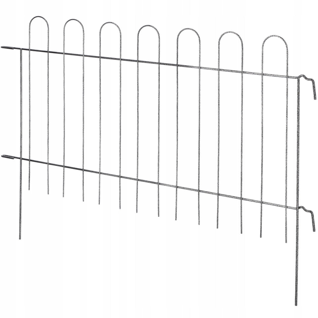 Recinzione da giardino KADAX, recinzione in metallo, bordura a palizzata per giardino, 99 x 70 cm
