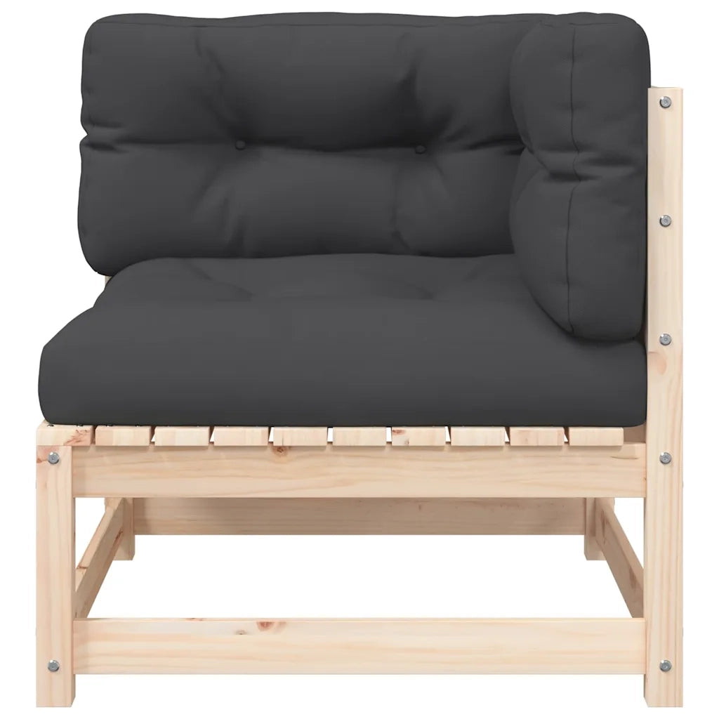 Divano Angolare da Giardino con Cuscini-Sofa da Giardino-Divanetto da esterno Legno Massello di Pino