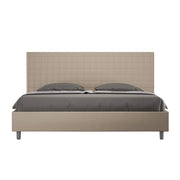 Letto contenitore imbottito 180x190 similpelle tortora Sunny