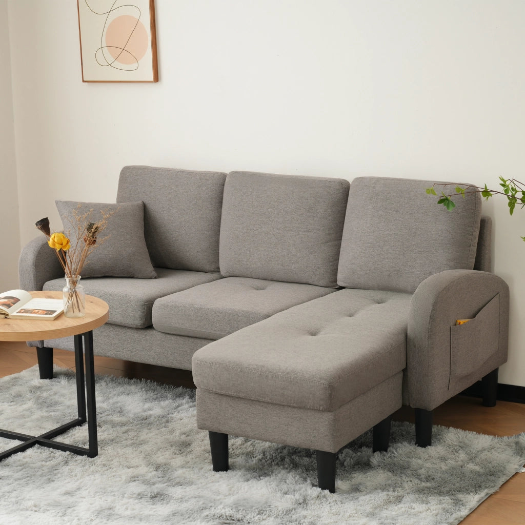 DIVANO ANGOLARE MODULARE 166x118x77 cm Grigio scuro