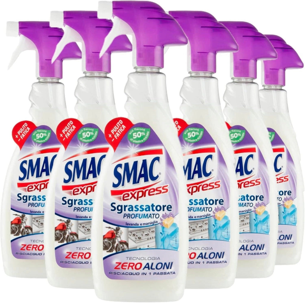 SMAC SET DA 6 PEZZI SGRASSATORE PROFUMATO ALLA LAVANDA SPRAY 650 ML