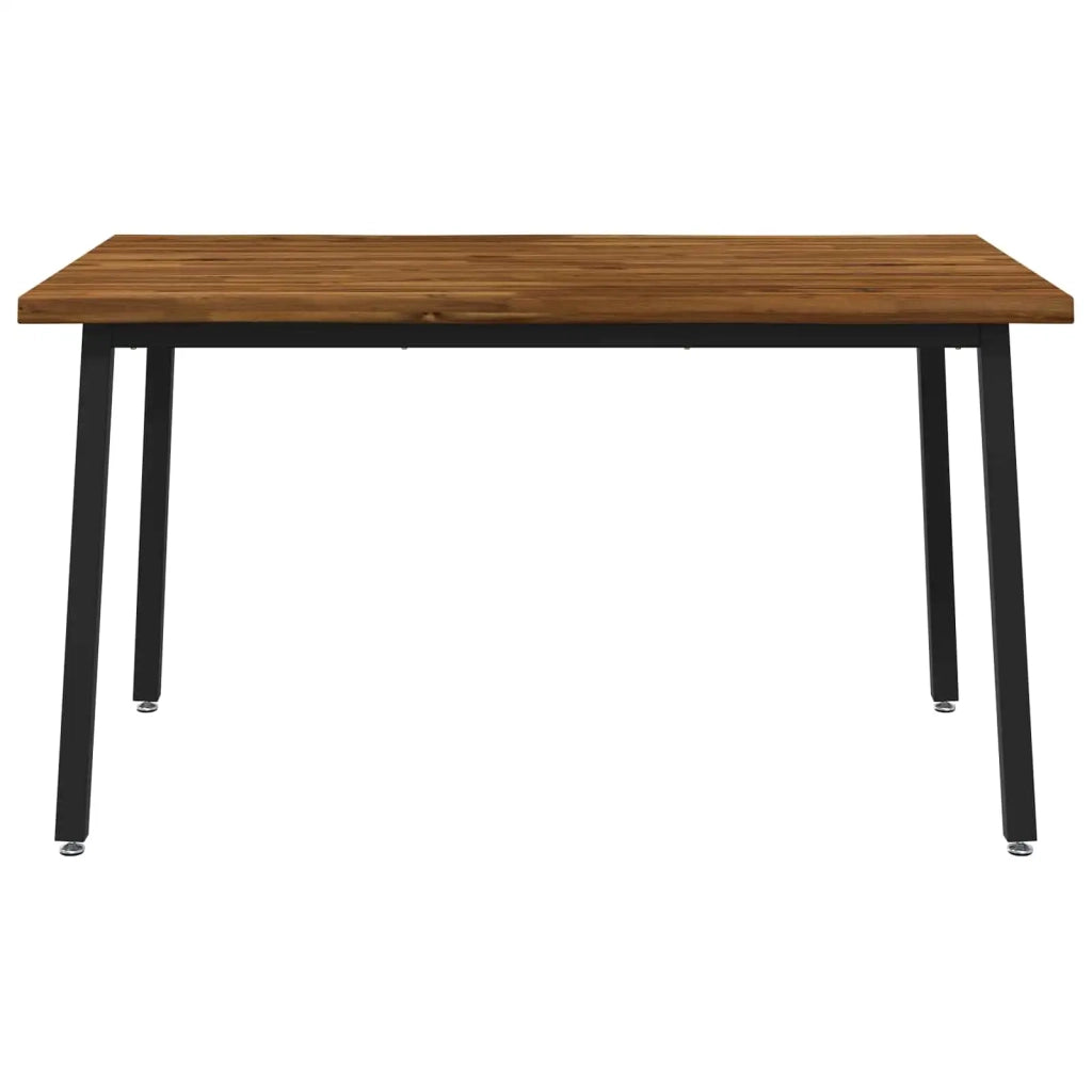 140 x 80 x 75 cm Legno di Acacia Massello Naturale e Nero 937525