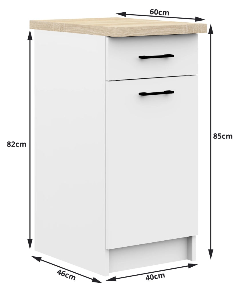 AKORD Set di Mobili da Cucina OLIWIA 240 cm Bianco 240 cm 11 ante 1 cassetto 240x46x203 cm