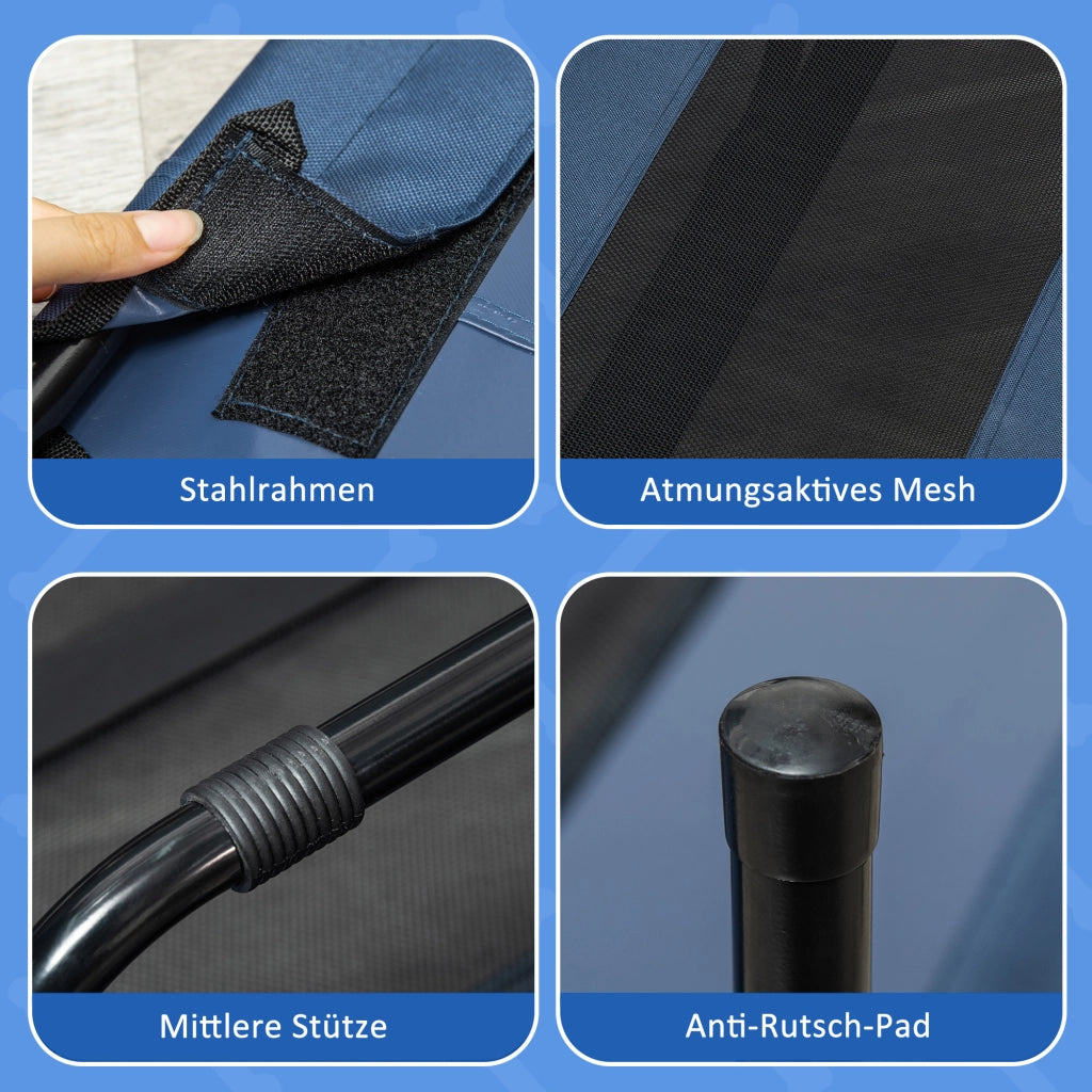 Cuccia per Cane Pieghevole ¨C zephmum ¨C Blu e Nero 122x92x23 cm