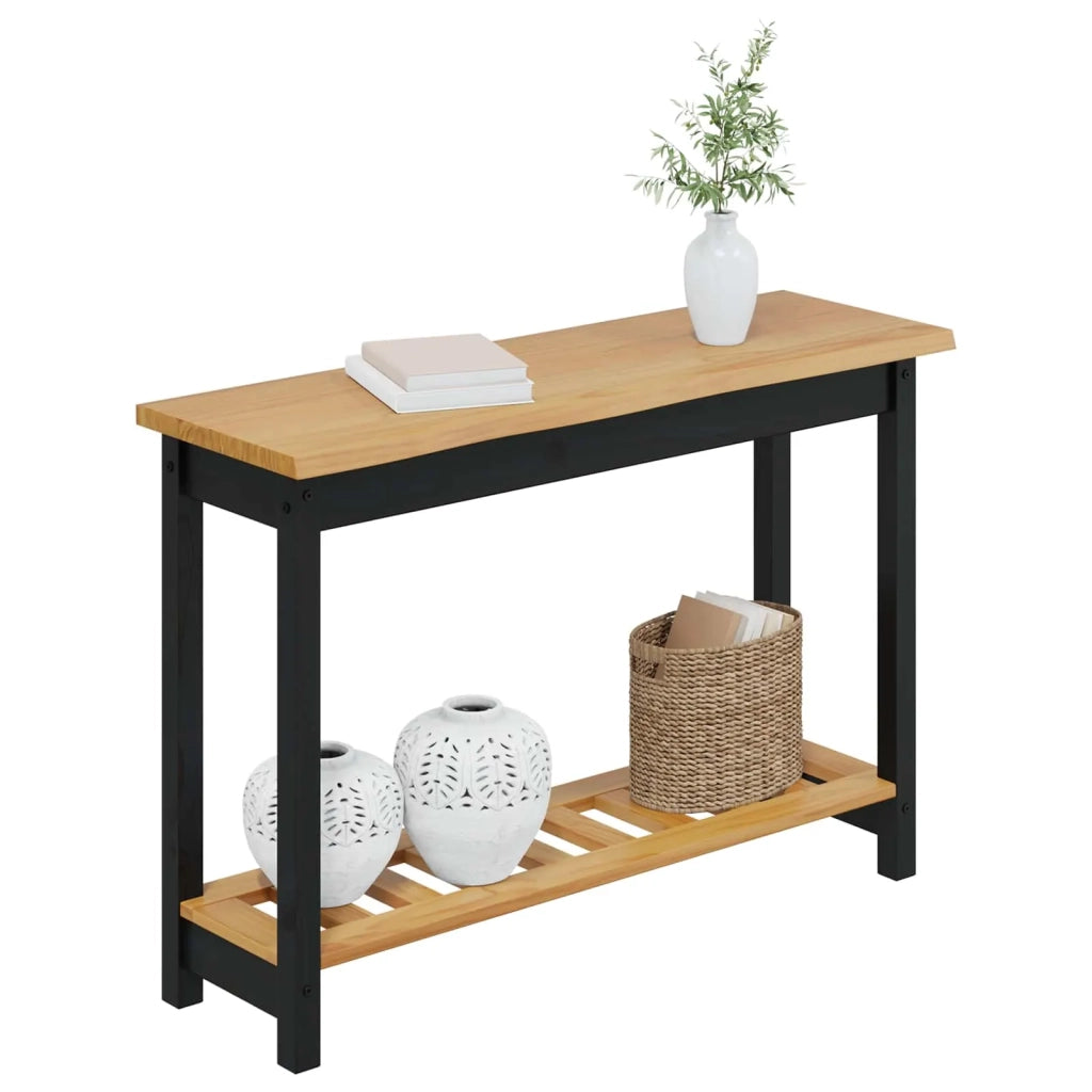 VidaXL Tavolo consolle con lo scaffale EKAI Nero 112 x 35 x 76 cm 42037017