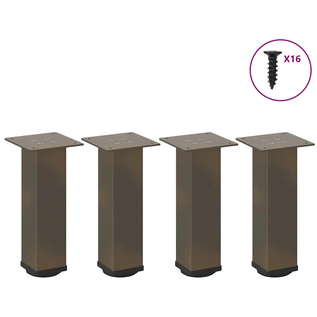 Set di 4 gambe per tavolino da caffè dal design moderno 42-44 cm funzionali ed eleganti in acciaio naturale 02_0056764