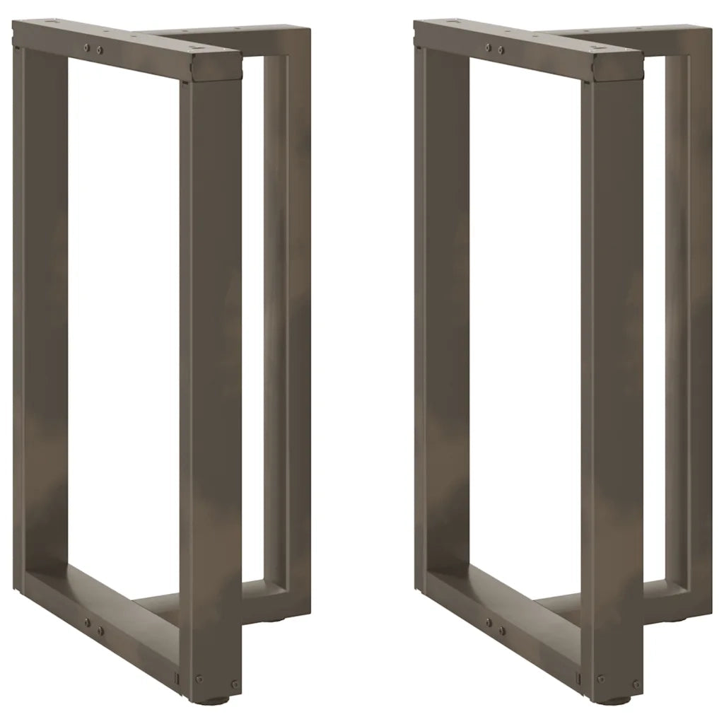 Gambe per tavolo da bar a forma di T 2 pz | Piede del tavolo nere 60x35x(90-91) cm in acciaio
