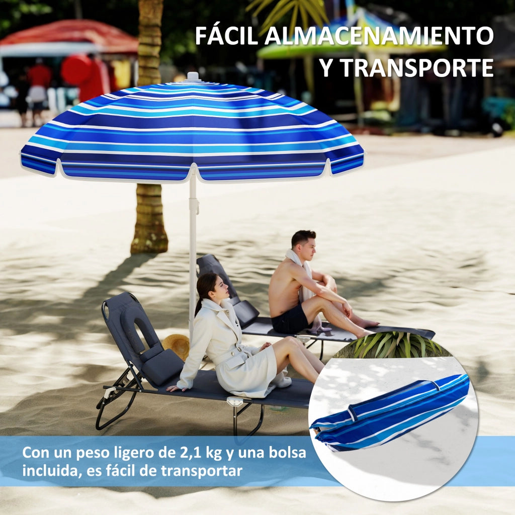Ombrellone da Giardino ¨C zephmum ¨C UPF50+ Regolabile con Borsa ?180x196 cm Multicolor