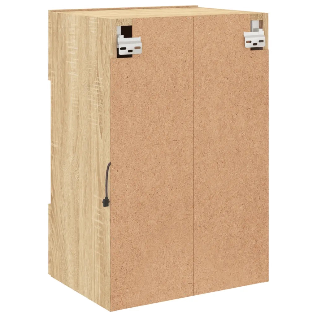 Mobile TV a Parete con Luci LED Rovere Sonoma 40x30x60,5 cm 837082