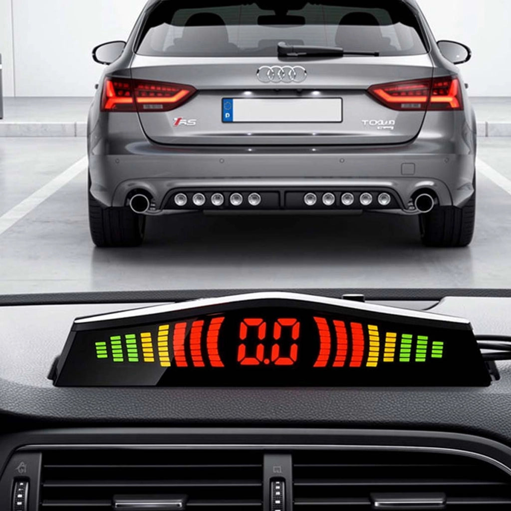 Sistema di sensori di parcheggio 8 sensori con display LED e allarme sonoro Nero Avizar