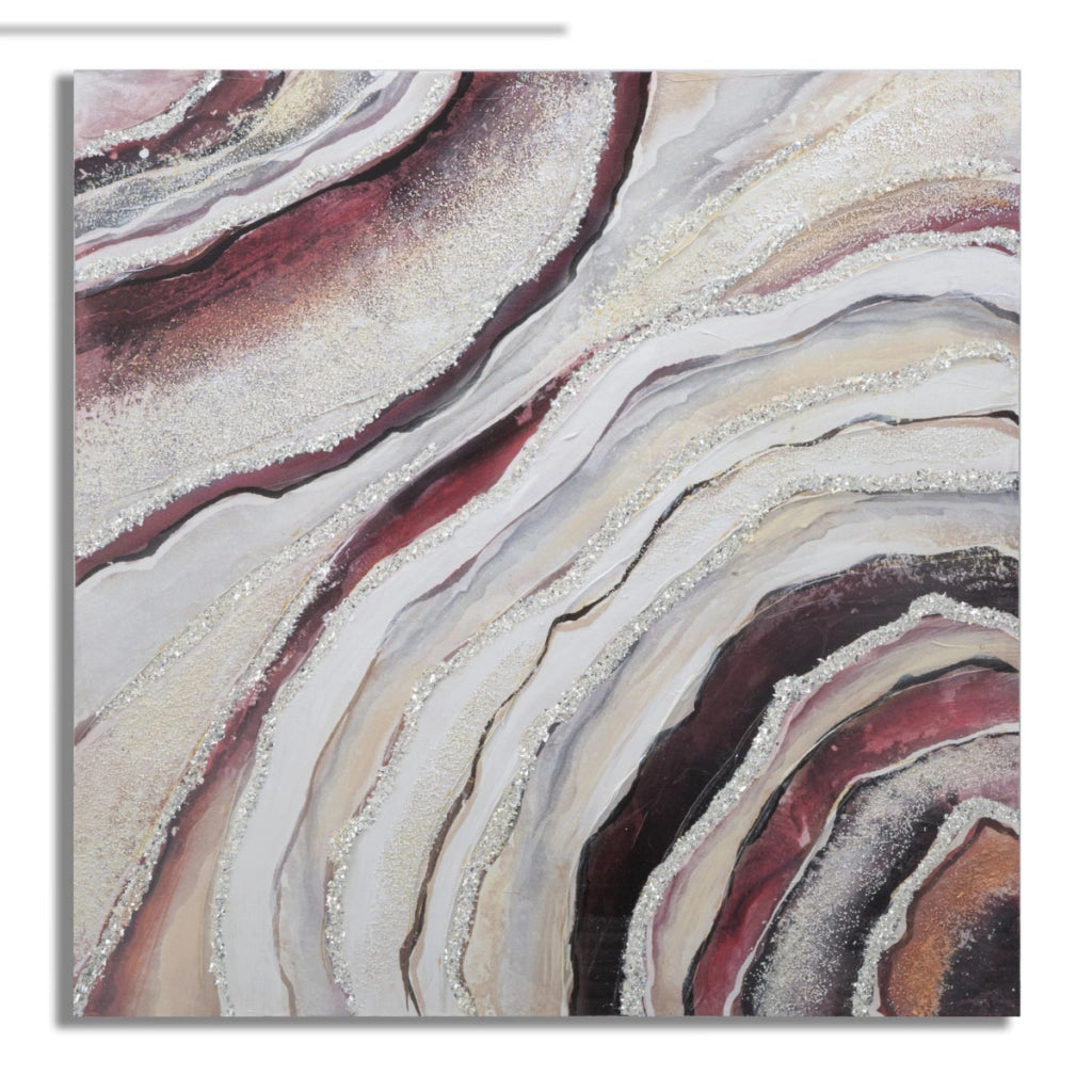 Stampa su Tela Marmo 8, Multicolore, Legno, 80x2,8x80 cm
