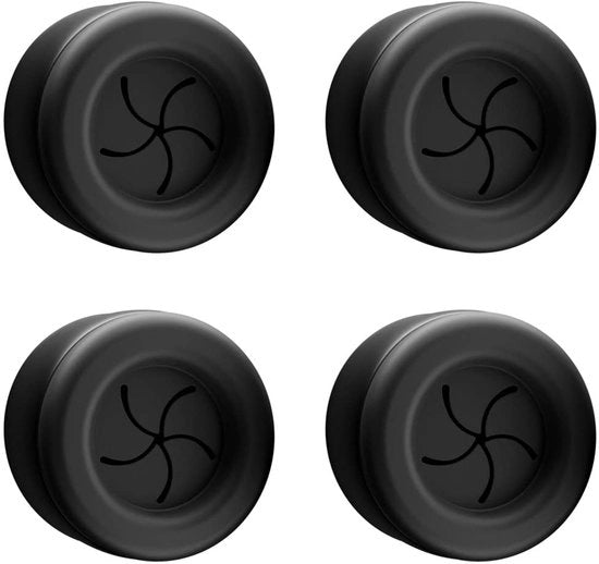 Set di 4 asciugamani appoggiatori - Matto nero - Acciaio inossidabile - Autoadesivo