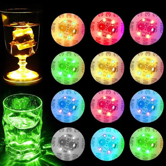 12 pezzi di LED sotto il banco, illuminazione LED per decorazione, LED sotto il banco colorati, illuminazione LED per sotto il banco, 3 livelli di luminosità, per feste, matrimoni, sotto il banco, bar, compleanni, luci a LED