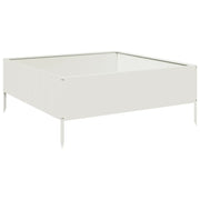 Fioriera | Cassetta per fiori | Vaso Rialzata da Giardino Bianca 100x100x41 cm in Acciaio