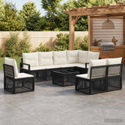 Set Divano da Giardino 9 pz Nero polyrattan 3435730
