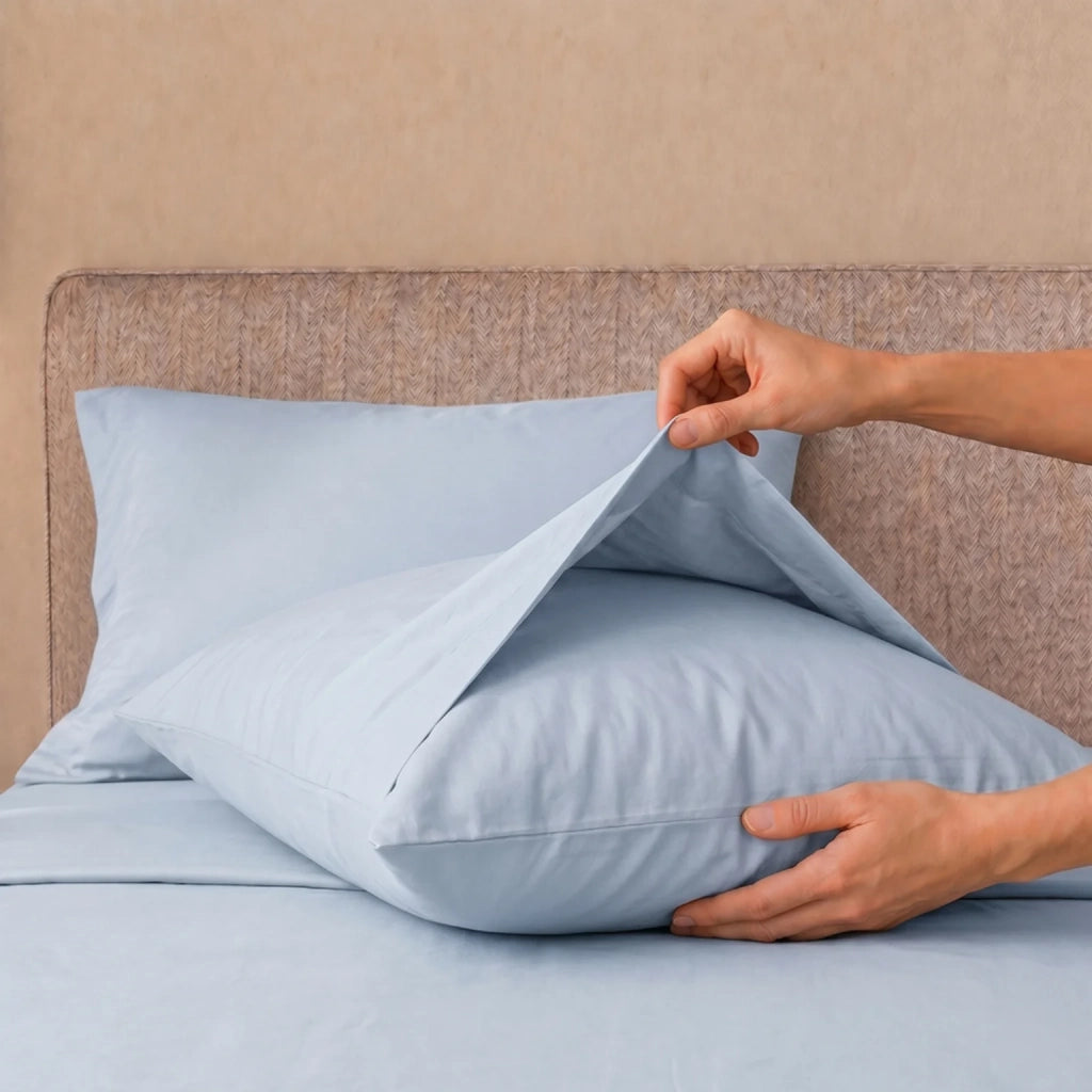 Set Lenzuola Letto Singolo in Cotone Percalle 200 TC Ghiaccio | Lenzuolo Piano 160x295 cm, lenzuolo con angoli 90x200 cm e Tasca da 28 cm, 1 Federa | Made in Italy