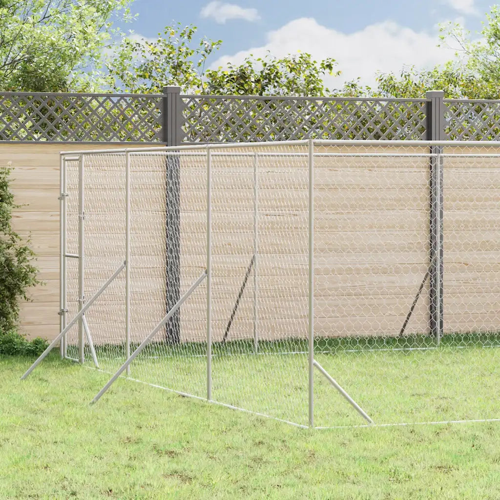 Cuccia per Cani da Esterno Argento 6x14x2 m in Acciaio Zincato 3190462