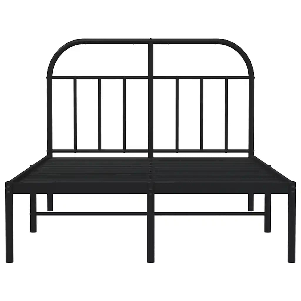 Giroletto con Testiera in Metallo Nero 120x200 cm 353633