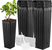 60 pannelli di plastica per piante - contenitore quadrato per la semina con fori di drenaggio - semi di verdure fiori - 60 etichette per piante