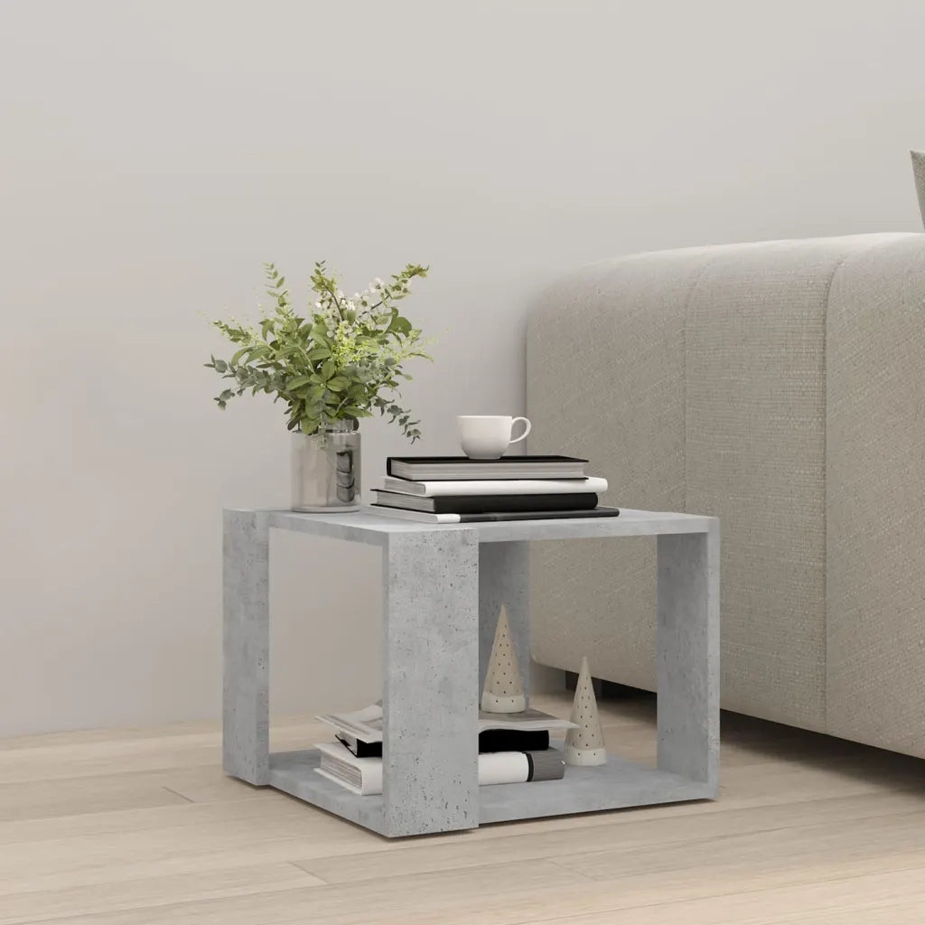 Tavolino da Salotto Grigio Cemento 40x40x30cm Legno Multistrato