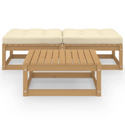 Set Divani da Giardino 3 pz | Set Salotto da Giardino con Cuscini Legno Massello di Pino